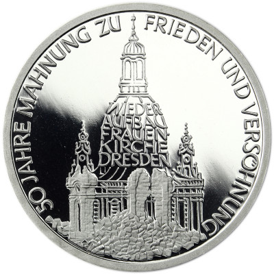 Deutschland 10 DM Silber 1995 PP Zum Wiederaufbau der Frauenkirche in Dresden