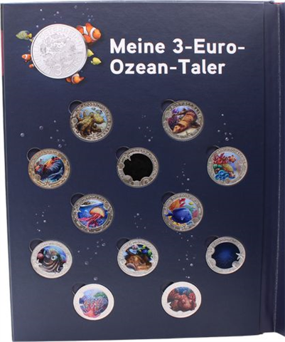 Österreich-12x3 Euro-2022-2025-Meereswelten-Set BuchI