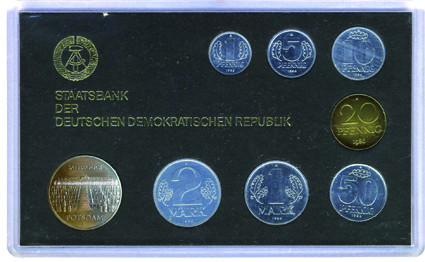 DDR Kurssatz 1 Pfennig bis 5 Mark 1986 Sanssouci 