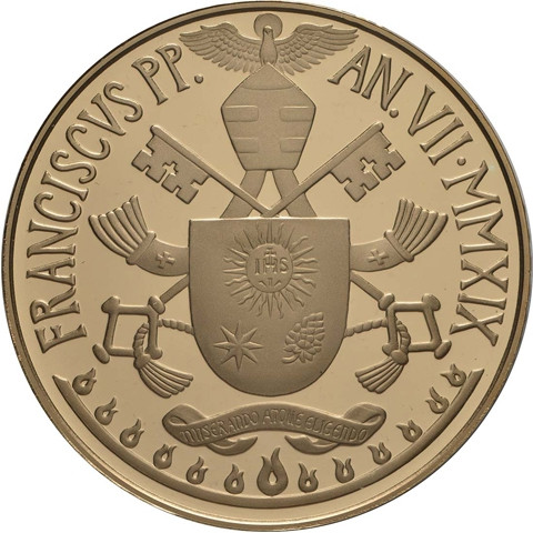 Vatikan 100 Euro 2019 Gold PP  Apostolische Konstitution - Licht der Völker