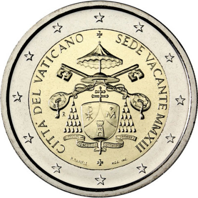 Vatikan Gedenkmünzen 2 € Sede Vacante - Sedisvakanz Kursmünzen Münzkatalog kaufen 
