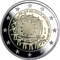 Belgien-2-Euro-2015-PP-30-Jahre-Euroflagge