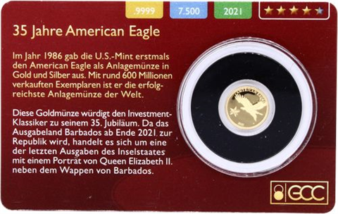 Barbados-10 Dollar-2021-AUpp-American Eagle-RS