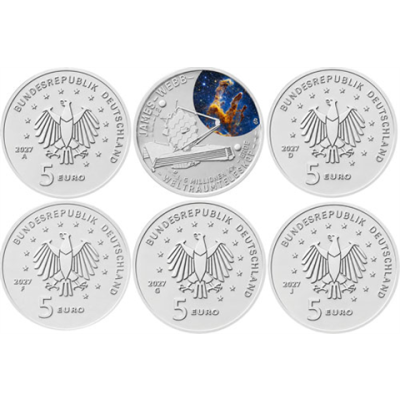 Deutschland-5x5-Euro-2027-Stgl-James-Web-RSVS-Satz