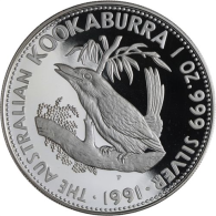 Australien-5 Dollar-1991-AGpp-Kookaburra-RS