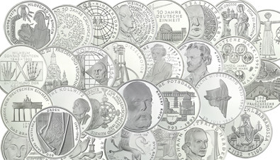 BRD 10 DM  1987  bis  2001   stgl. 750 Jahre Berlin bis Bundesverfassungsgericht (37 Münzen)