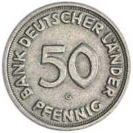 Bank Deutscher Länder 50 Pf 1950 Mzz. G sehr schön