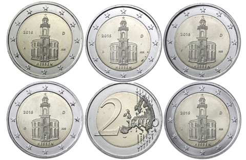 Deutschland-2Euro-2015bfr-Paulskirche-Münzzeichen-ADFGJ-RSVS