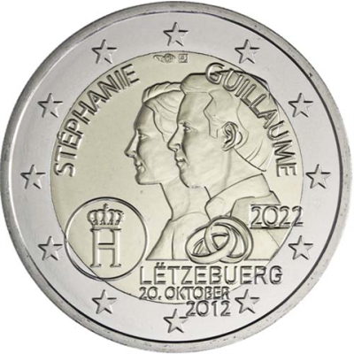 Luxemburg-2Euro-2022-stgl-HochzeitstagGuillaumeStephanie-MzzFüllhorn-RS