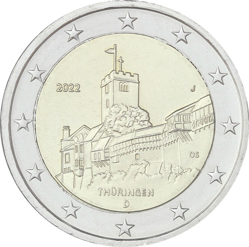 Deutschland-2-Euro-2022-Thüringen-Wartburg-J-I