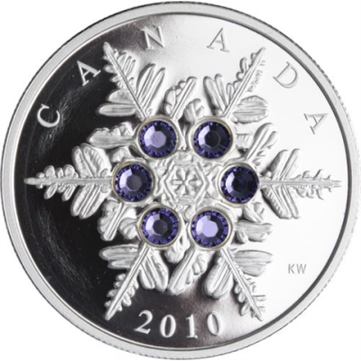Kanada-20 Dollar-2010-AGpp-Tanzanite Crystel Snowflake-RS