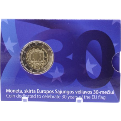 Litauen-2 Euro-2015-bfr-Flagge-Coincard-RS