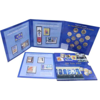 Mix-12x1 Euro+ Briefmarken-2003-Stgl-Kursmünzen-Folder RS