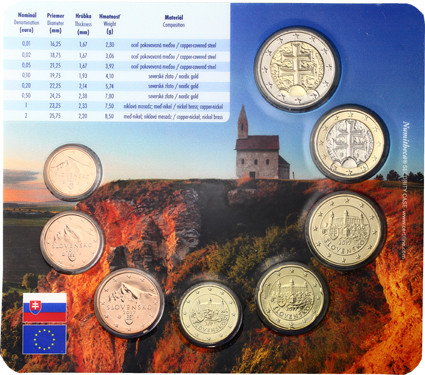 Slowakei Kursmuenzen 2017 3,88 Euro im Folder 