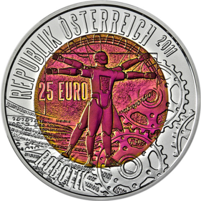 Österreich-25-Euro-2011-Hgh-Silber-Niob---Robotik-I