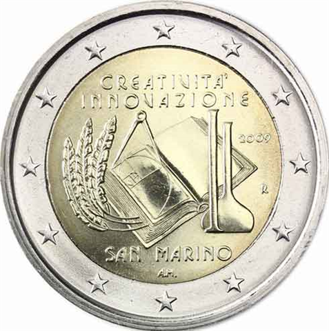 San-Marino-2-Euro-2009-Kreativität-und-Innovation-II