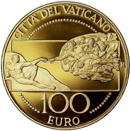 Vatikan-100Euro-2008-Gold-Erschaffung-Adams-RS