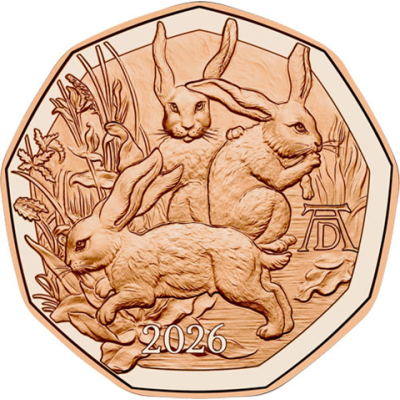 Österreich-5Euro-2026-Cubfr-Hasentrio-RS