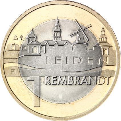 Niederlande 1/2  und 1 Euro 2006 Gedenkmünze Rembrandt /Leiden