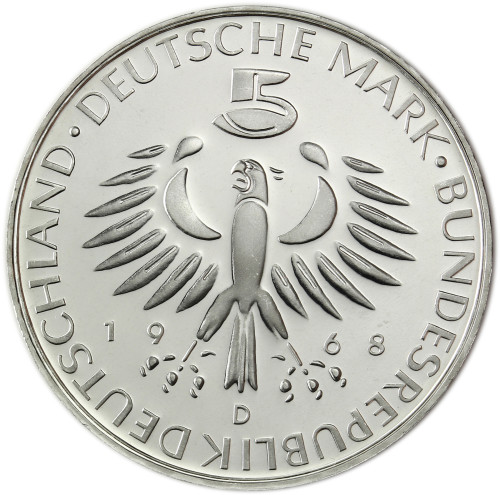 Deutschland 5 DM Silber 1968 Stgl. Max von Pettenkofer