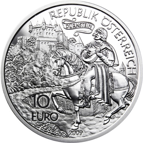 Österreich-10-Euro-2009-Silber-PP-Richard-Löwenherz-Etui