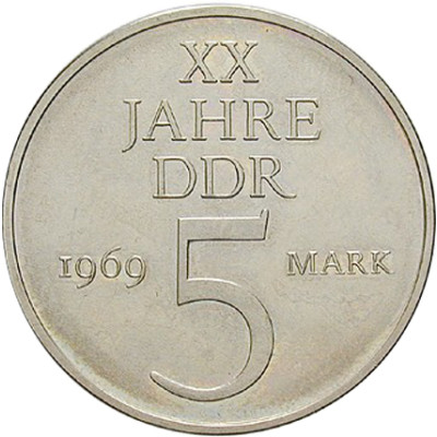 J.1524 P - DDR 5 Mark - Probe 1969 20 Jahre DDR