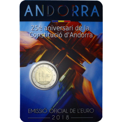 2 Euro Sondermünzen aus Andorra 25 Jahre Verfassung von 2018