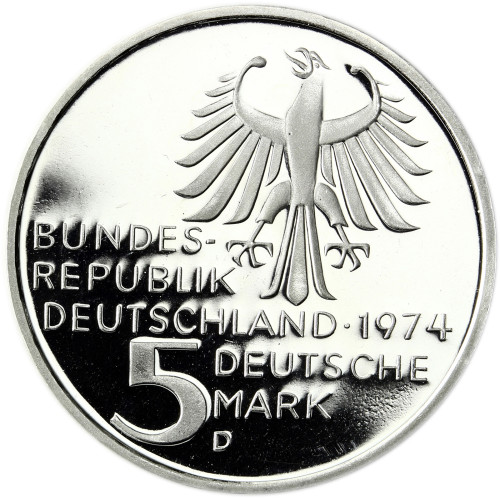 Deutschland 5 DM Silber 1974 PP Immanuel Kant