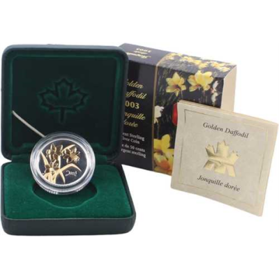 Kanada-50cent-2003-AGpp-Narzissen Golden Daffodil-Etui