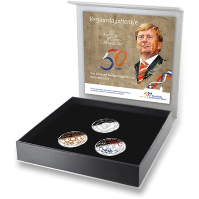 Niederlande 3 x 10 Euro Silber 2017 PP  50 Geburtstag König Willem-Alexander II