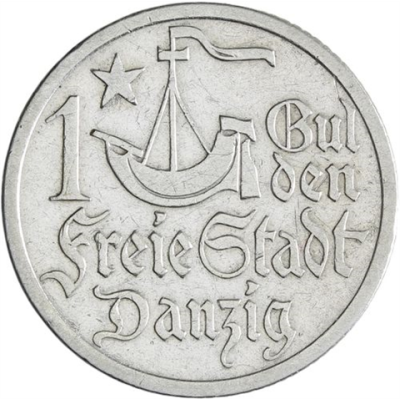 Danzig-1 Gulden-1923-AG-Kogge-RS