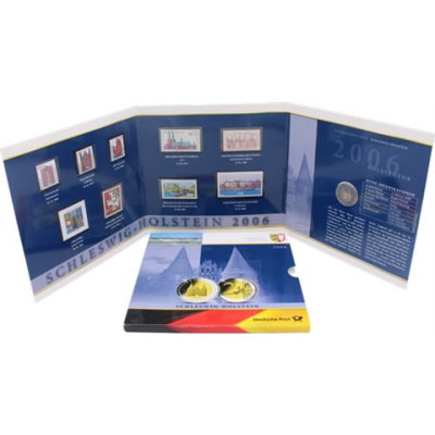 Deutschland-2Euro-Briefmarken-2006-Holstentor-Folder