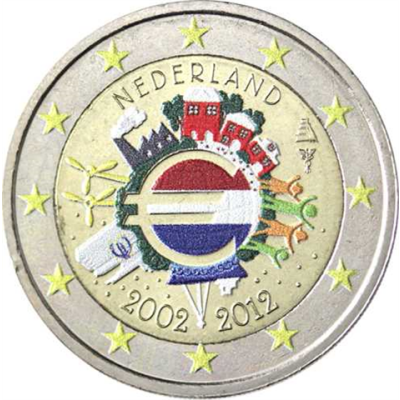 Niederlande 2 Euro 2012 stgl. Bargeld in Farbe