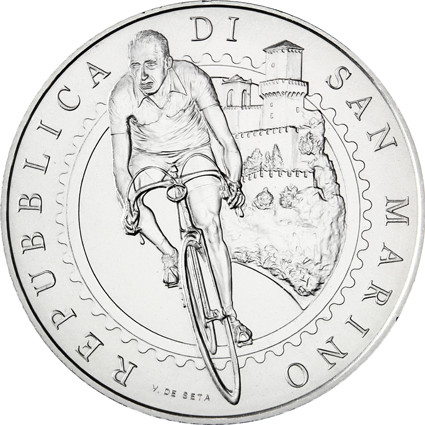 San Marino 5 Euro Silbermünzen Bartali 2014