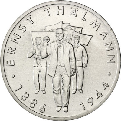 J.1608P -  DDR 10 Mark 1986 Ernst Thälmann Silber-Probe 