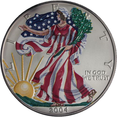 USA-1 Dollar-2003-AGstgl-Farbe-SilverEagle-RS