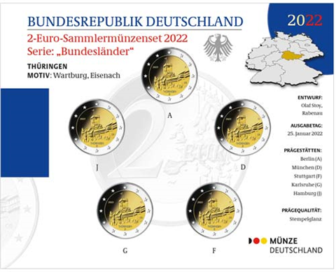 Deutschland-5x2Euro-2022-Stgl-Wartburg-A-J-Folder