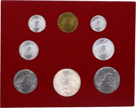 Vatikan-668 Lire-1966-Stgl-Kursmünzensatz-RS