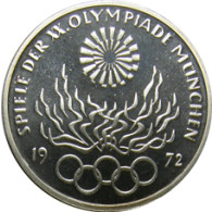 Deutschland 10 D-Mark Silbermünze  1972 PP Olympisches Feuer 