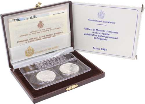 San Marino-500+1000Lire-1987-AGstgl-UniZagreb-Etui
