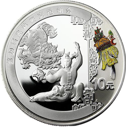 China-10-Yuan-2008-PP-Olympiade-Peking---Löwentanz-I