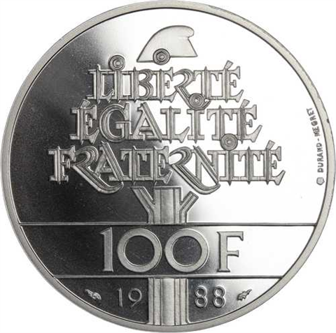 Frankreich-100Francs-1988-AGpp-Fraternite-RS
