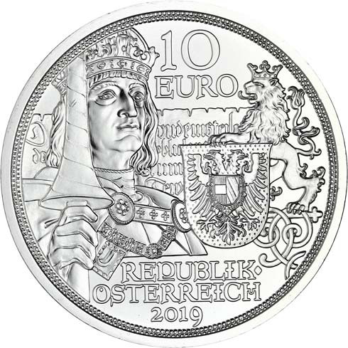 10 Euro Silbermünzen  2019 Serie  Mit Kettenhemd und Schwert - Ritterlichkeit  Österreich 2019 im Folder bestellen 