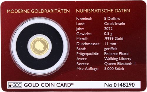 CookInseln-5 Dollar-2022-AUpp-Walking Liberty-RS