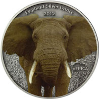 Silbermünze Gabun Elefante 2012