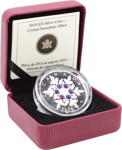 Kanada-20 Dollar-2010-AGpp-Blue Crystal Snowflake-Etui