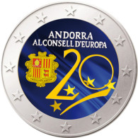 Andorra 2 Euro 2014 bfr.  20. Jahrestag zum Beitritt in den Europarat FARBE