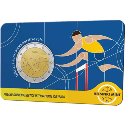Finnland-2Euro-2025-Stgl-Coincard-Gelb-Leichtathletik-RS