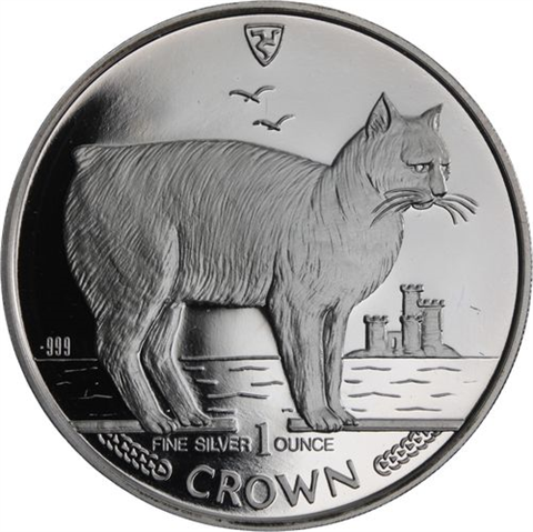 Isle of Man-1 Crown-1988- AGpp-Manx Katze-RS