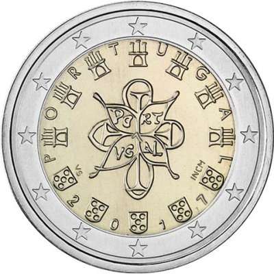 Portugal-2-Euro-2017-Kursmünze-Königssiegel-RS